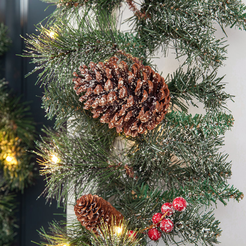 Was Heißt Lit Auf Deutsch The Twillery Co.® Ernberg 9ft Lighted Glittered Pine Cone Christmas